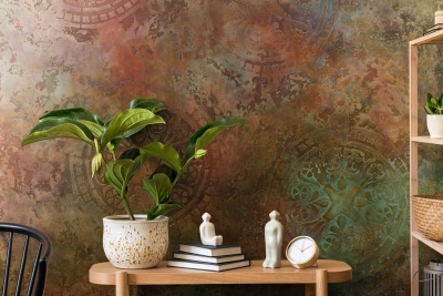Стена в античном стиле в гостиной - Известковая штукатурка Pratta
