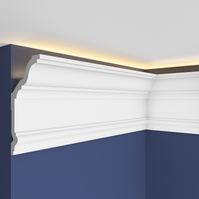 Карниз u.6.50.402 Европласт — детальное фото профиля и чертеж сечения