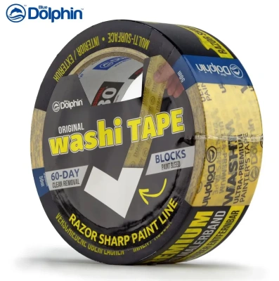 Малярная лента Blue Dolphin Washi Ultra Premium — премиальная washi-лента для сверхчётких линий