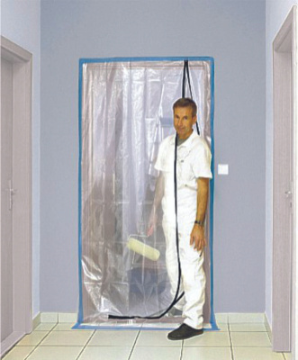 Плёночная малярная дверь RoxelPro ROXTOP, L-молния, 2200×1200 мм, 100 мкм