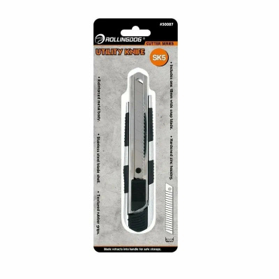 Универсальный выдвижной нож Rollingdog , лезвие 18 мм, металлический корпус