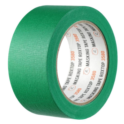 Малярная лента RoxelPro ROXTOP 3580 — крепированная бумага для малярных работ, термостойкая до 80 °C