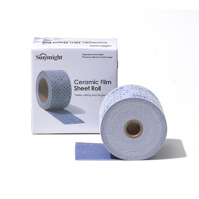 Sunmight CERAMIC L712T шлифовальные полоски в рулоне 115 мм на плёнке с мультипылеотводом, на липучке